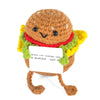 Funny Positive Burger, Emotional Support Hamburger, Cute Crochet Potato Partner Toy with Positive Card Cheer Up Funny Gag Gifts