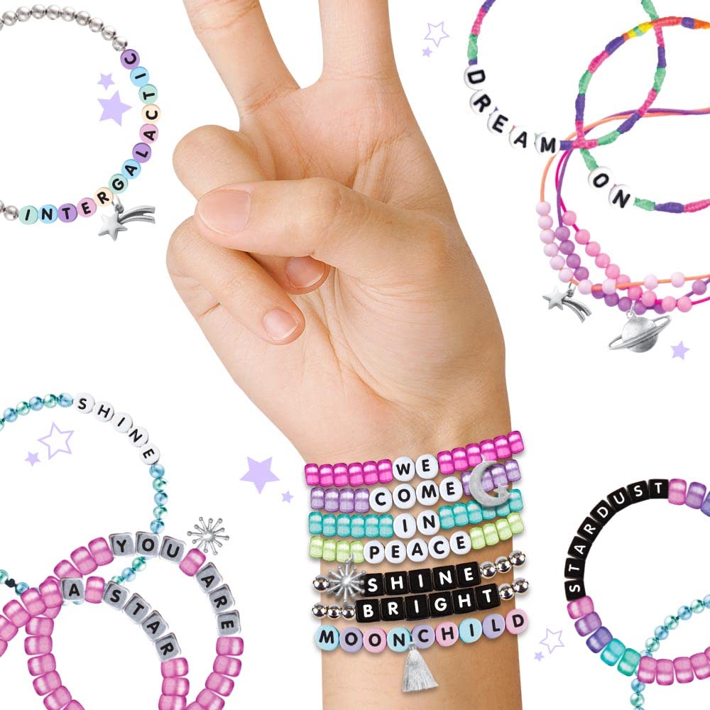 Fashion Angels Galaxy Bead Super Set Bracelet Making Activity Kit With Over 2,000 Beads And Organizer Keeper Case That Makes Over 50 Bracelets, Comes With Alphabet Beads, Pearlescent And Metallic Beads, Metal Charms, Inspiration Guide, Ages 8 And Up