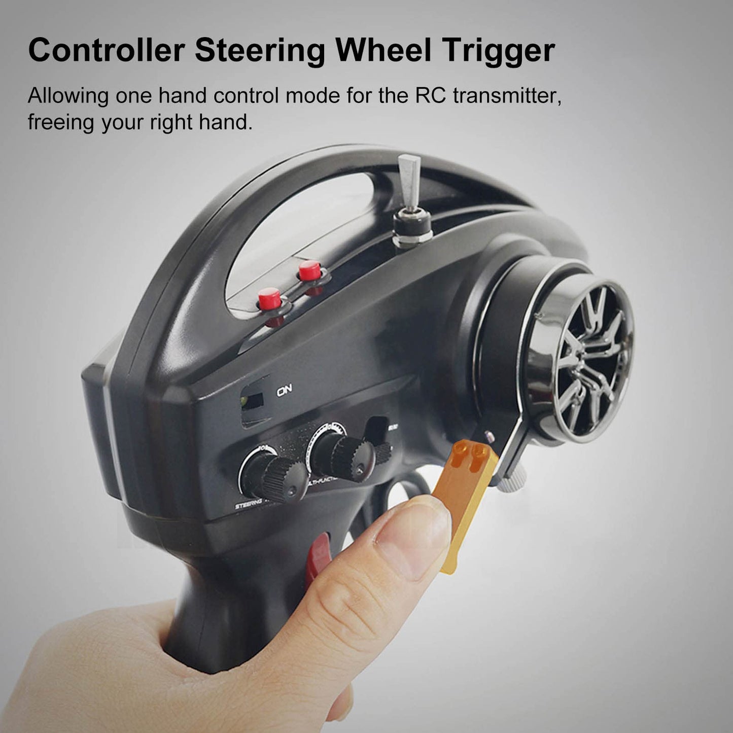Dilwe Rc Transmitter Steering Wheel Trigger, Aluminum Alloy Transmitter Steering Wheel Trigger Upgrade Spare Part For Scx10 Seri