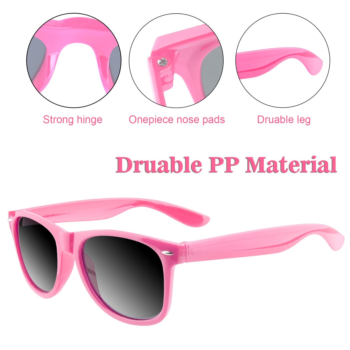 Tuparka 20 Pack Kids Sunglasses Bulk For Summer Pool Party Favors Birthday Parties Goody Bag Fillers, Pink