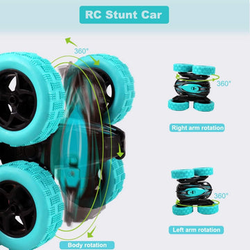 FREE TO FLY Remote Control Car: Double Sided 360Rotating 4WD RC Cars 2.4GHz Electric Race Stunt Toy Car Rechargeable Toy Cars fo