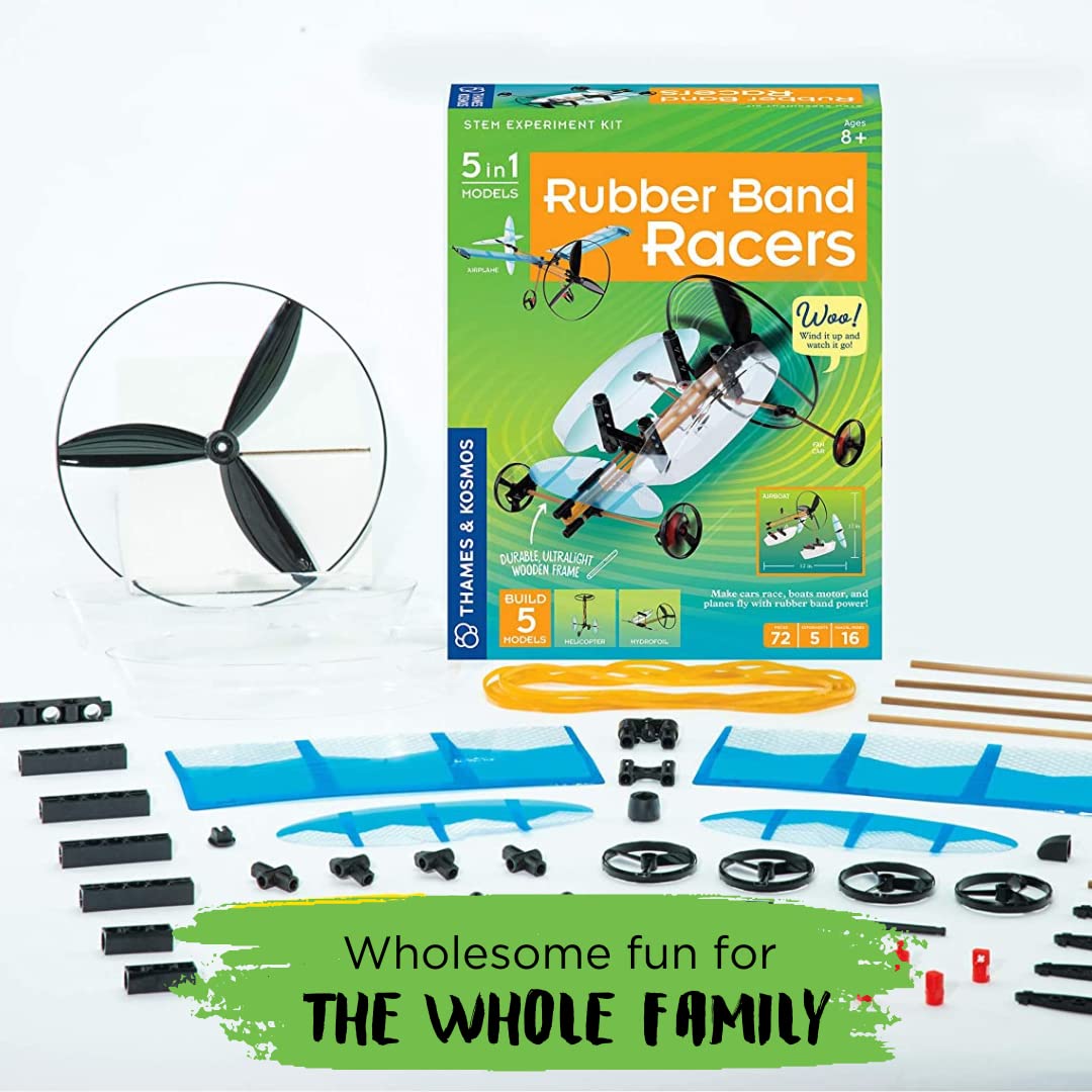Thames & Kosmos | Rubber Band Racers Kit | Science Kit | Includes Color Education Manual | Science Toy For Kids 8+,Green