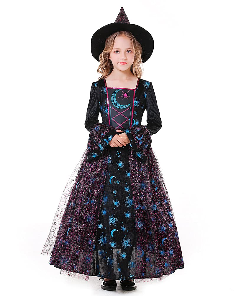 Seasons Girls Light Up Deluxe Moonlight Witch Costume (M(8-10))
