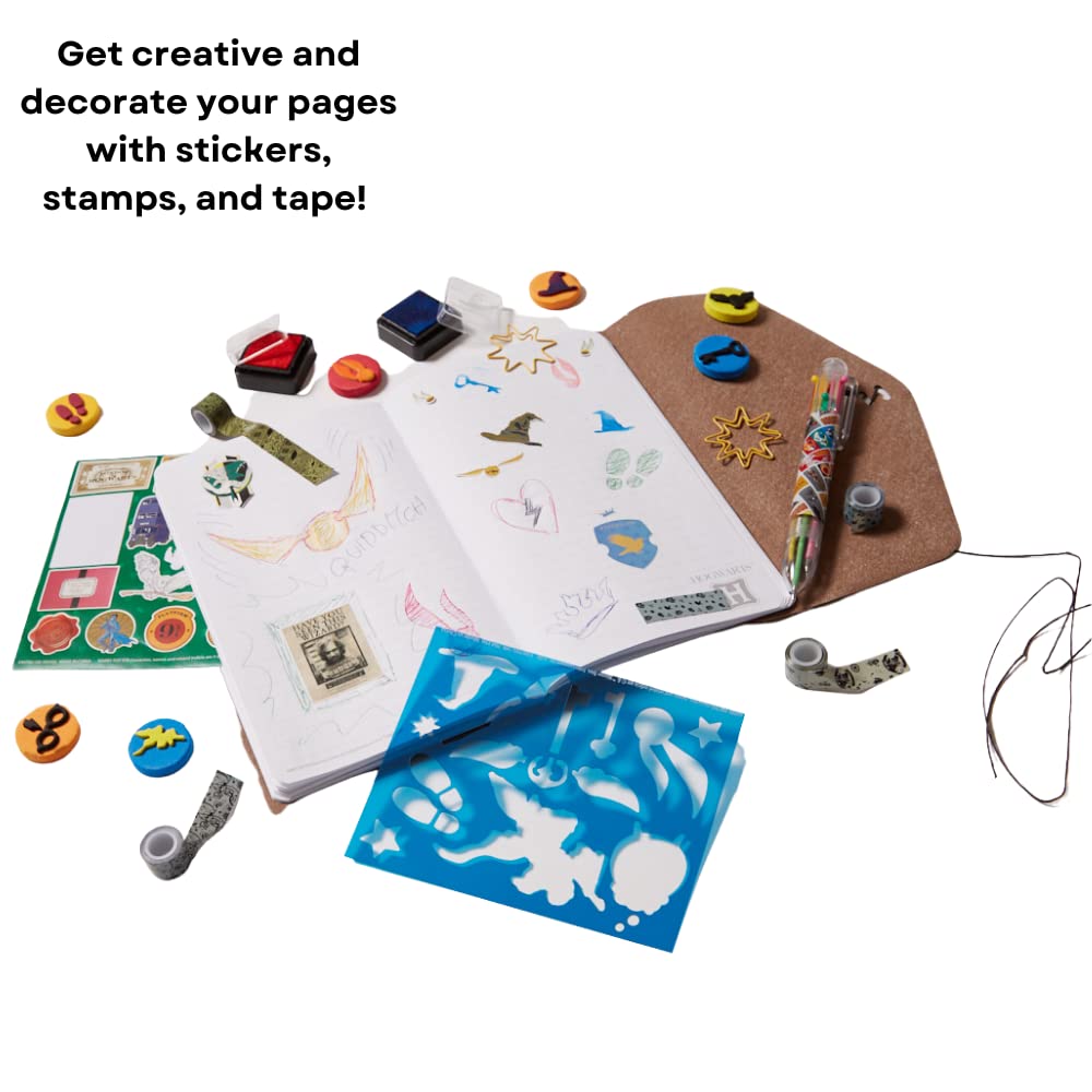 Innovative Designs Harry Potter Journal Set For Kids – Smash Leather Journal Kit With Stickers, Stamps & Tape