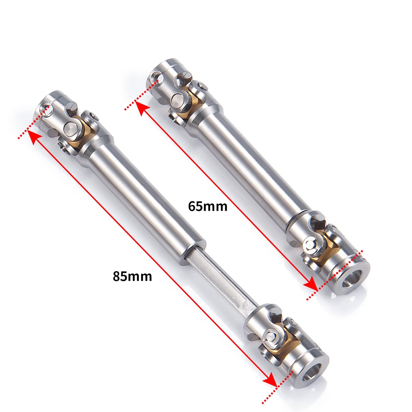 RC-Hub 1Pcs RC Driveshafts Metal Drive Shaft 45-50/47-57/55-67/60-80mm for 1:14 Tamiya Trailer Tractor Truck RC Crawler Car (65-