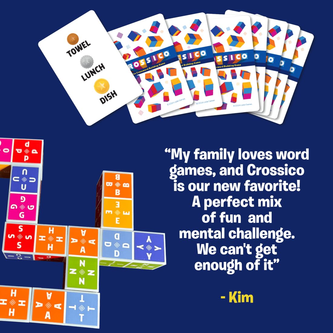 Crossico by Uzzle Games - Family Games for Children & Adults, Crossword Puzzle Word Games - A Thrilling Classic Game with a Twis