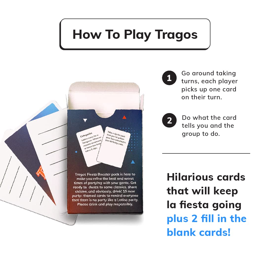 Tragos Fiesta Game For Latinos - Relatable Hilarious Cultural Spanglish Card Game - Juegos De Mesa Para Adultos