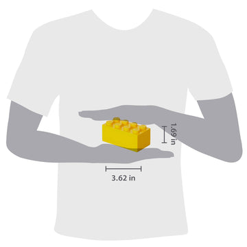 Room Copenhagen, Lego Mini Box - 1.8 X 3.6 X 1.7 In - Brick 8, Bright Yellow
