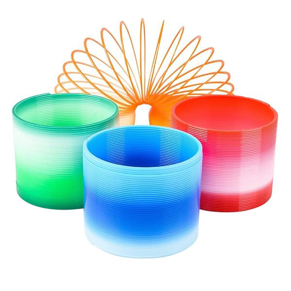 Chochkees Plastic Two-Tone Coil Spring, Goody Bag Fillers, Party Favor For Kids, 3' Inches (80Mm) (4-Pack)
