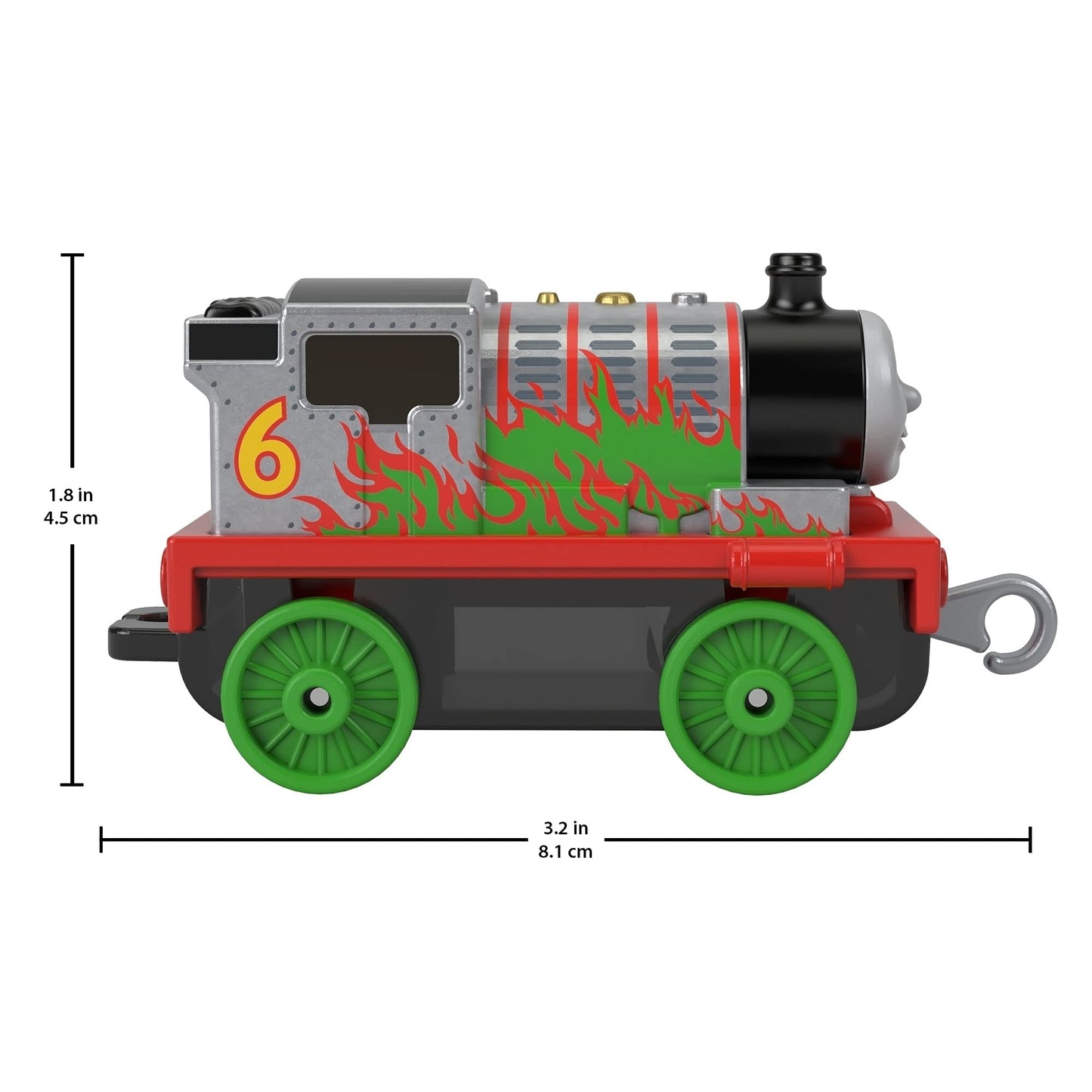 Thomas And Friends Adventures Percy Chrome With Green Flames Gyv66 Metal Engine