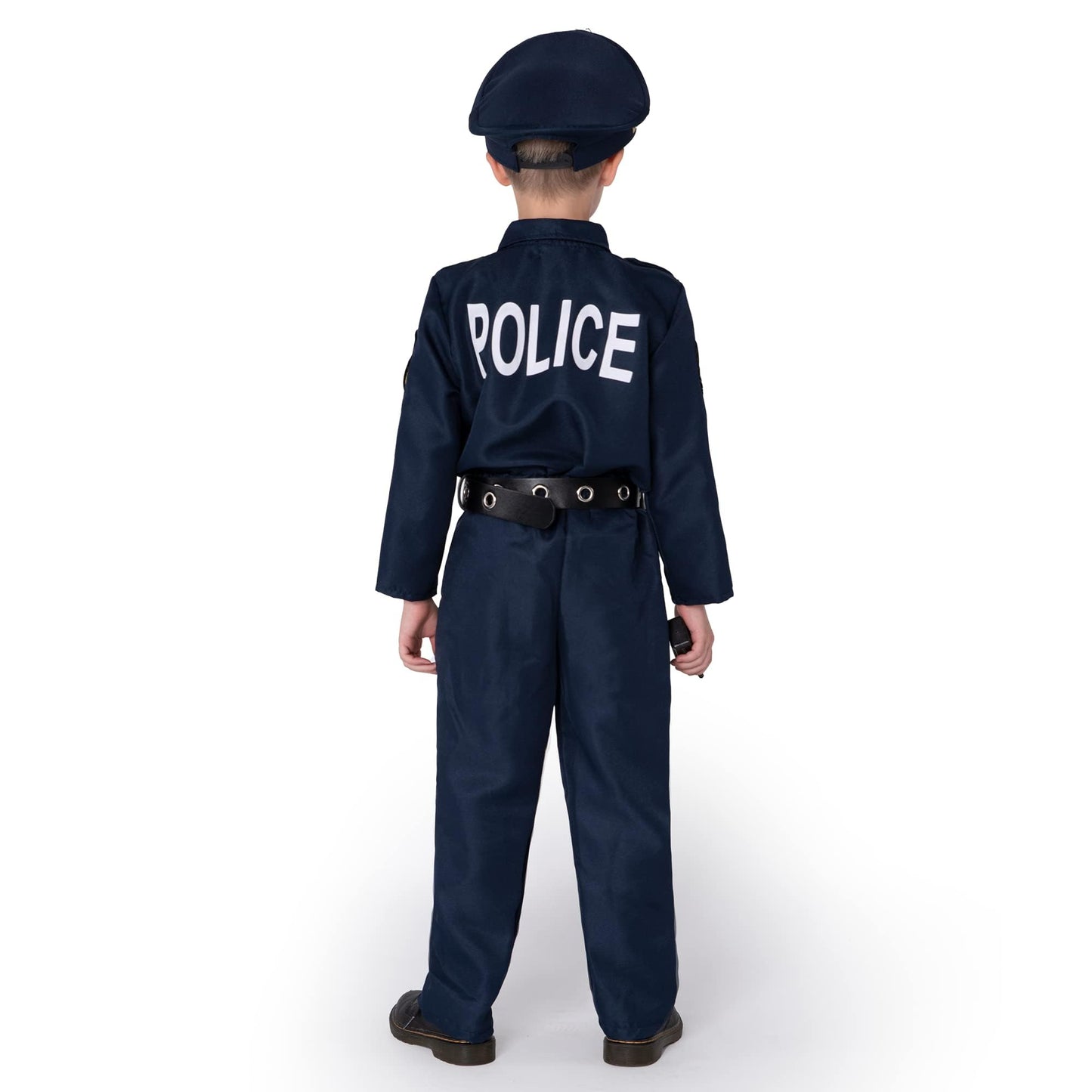 Joyin Toy Halloween Toddler Police Costume, Police Officer Costume For Boys, Kids Cop Costume With Police Accessories For Roleplay And Dressup (Medium (8-10 Yrs))