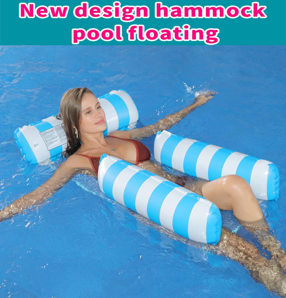 2-Pack Water Lounger Pool Chair Lounge, Inflatable Pool Float, Multi-Purposepool Hammock & Water Hammock Pool Floats For Adults