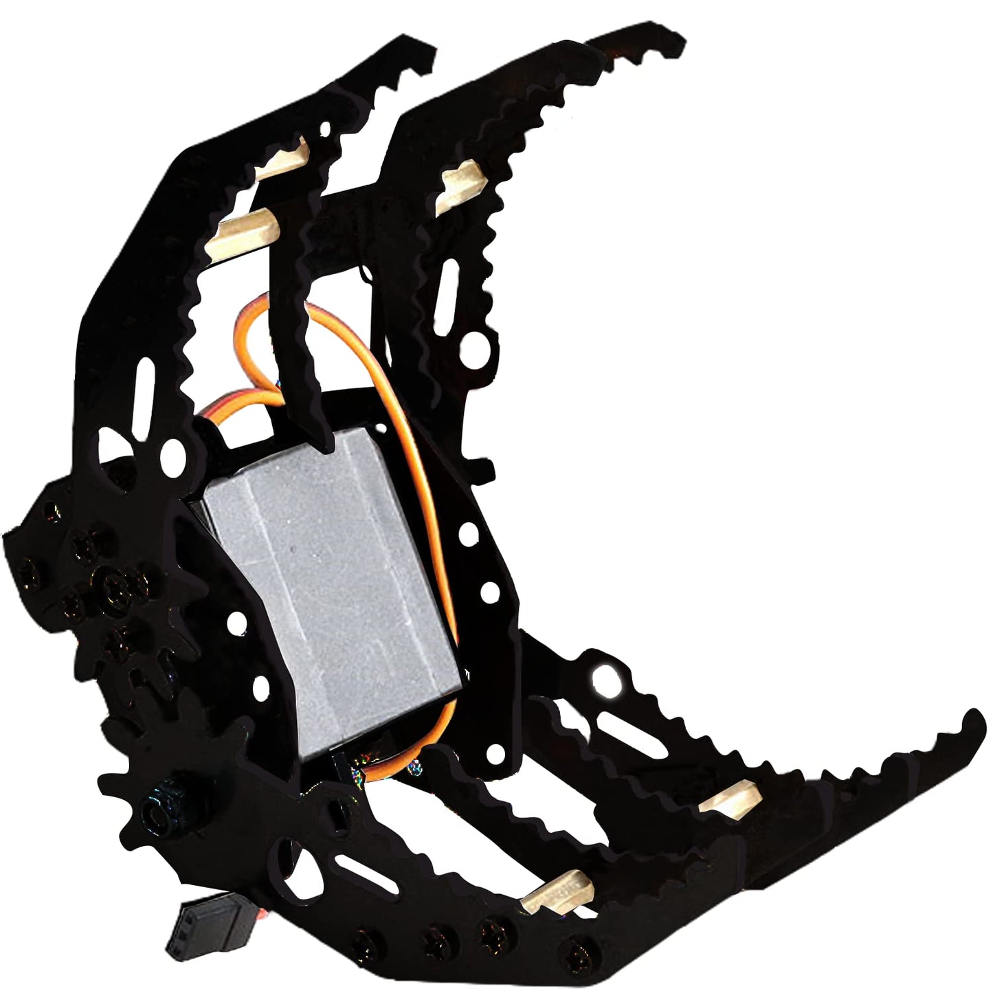 Premium Mechanical Arm Claw With Servo For Robot Hand, Black Metal Robot Gripper Kit, Rc Fingers Paw Diy Robotic Part Manipulato