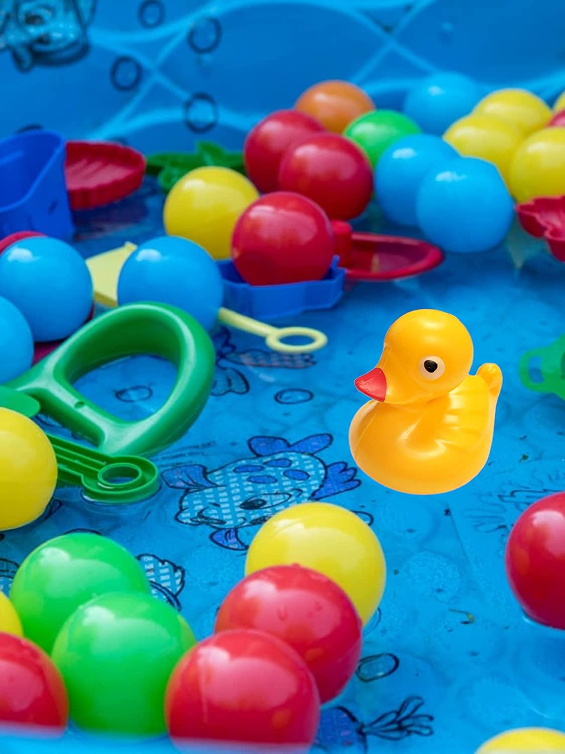 Colorful Floating Weighted Duckies (12 Pack) Plastic Duck Pond Floater. (2.75'') Fun Bath Tub Pool Play Toy. (Colorful)