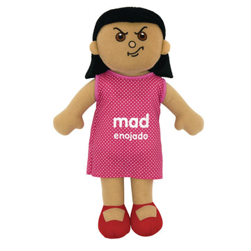 Excellerations 18' Bilingual Emotions Plush Baby Dolls, Set Of 4 | Multi-Ethnic. 4 Common Expressions, Social Emotional Learning, Calm Down Corner Supplies, Play Therapy, Preschool Must Haves