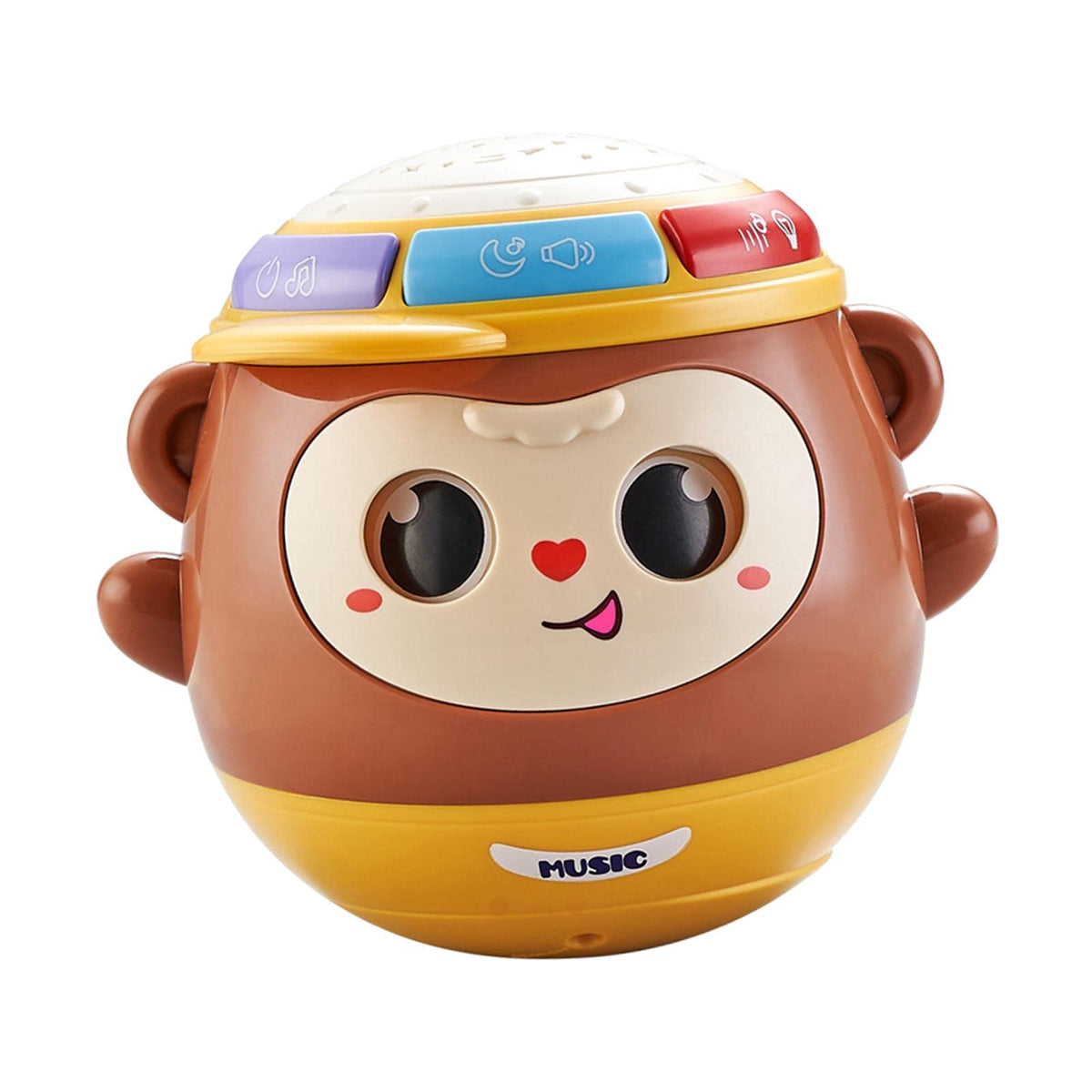 Loom Tree Toddler Tumbler Hand Drum With Light Music Favor Gift Interactive For Kids Brown | Toys For Baby | Developmental Baby