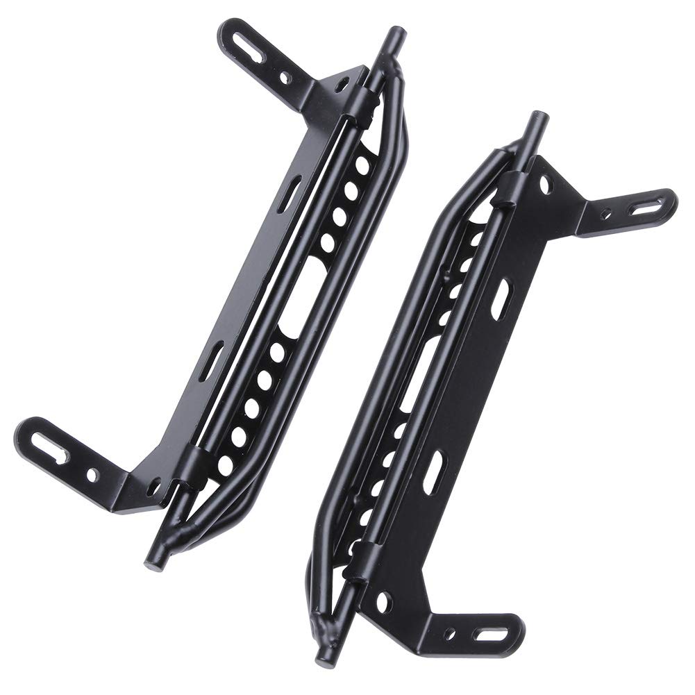 HobbyPark Metal Side Pedal Step Running Boards Foot-Plate for Traxxas TRX4 Trx-4 1/10 RC Crawler Body Shell Accessories (Black)