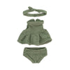 Miniland Clothes For Dolls 8 1/4'' Knitted Outfit Dress & Headband - Eco, Made In Spain, Quality, Role Play, Educational