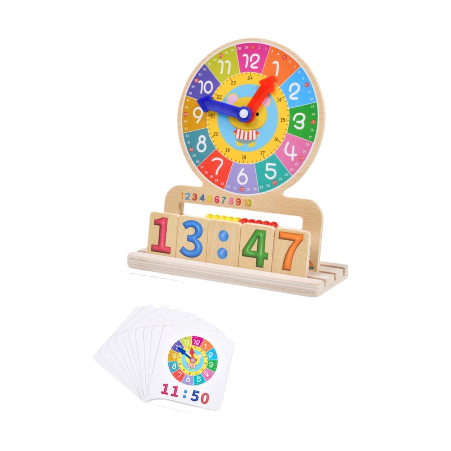 Fashion My Day Montessori Learn Clock Early Learning Sensory Toy Analog Teaching Clock Baby