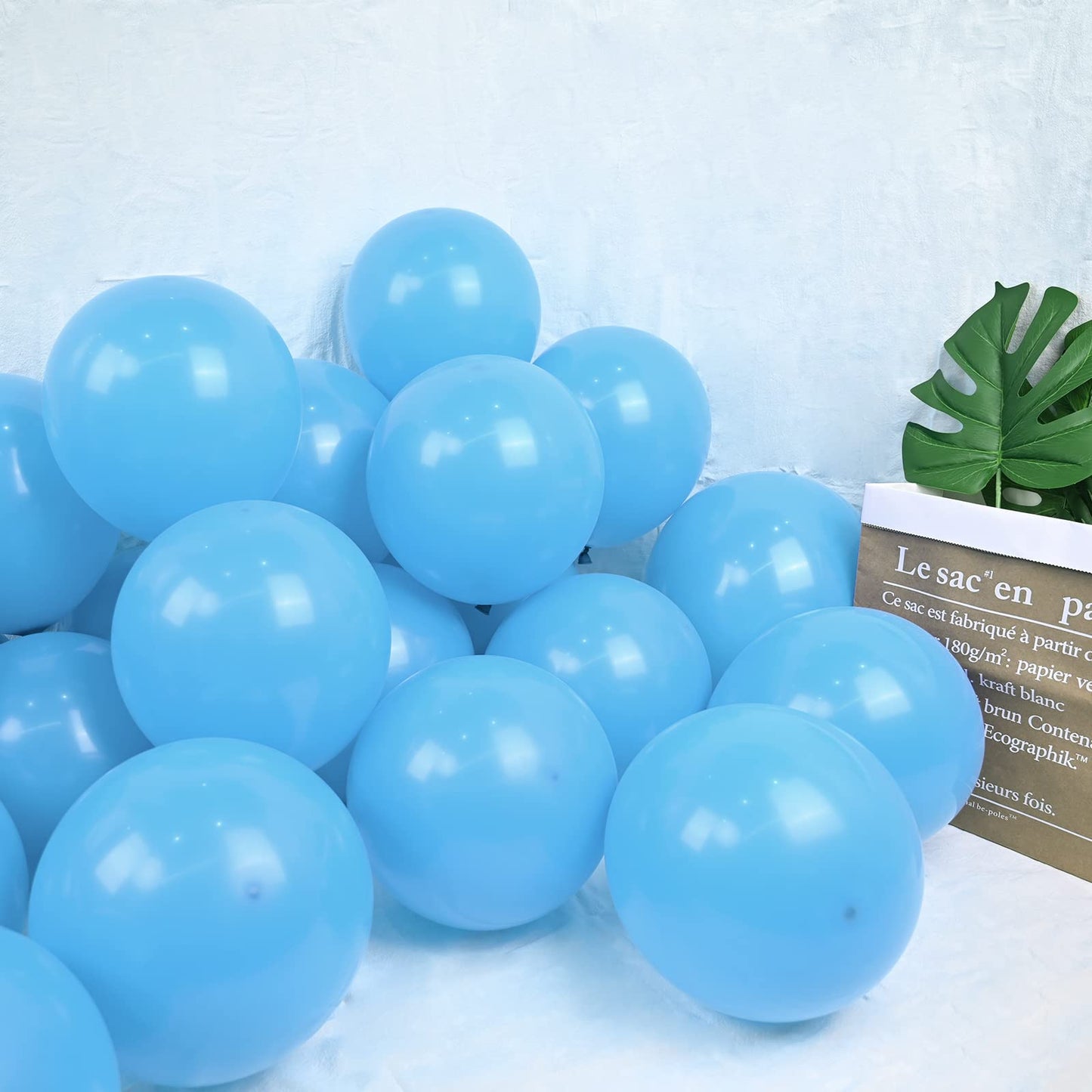 Moukiween Light Blue Balloons 12 Inch - 70 Pcs Light Blue Latex Balloons For Wedding Graduation Baby Shower Birthday Blue Theme Party Decorations