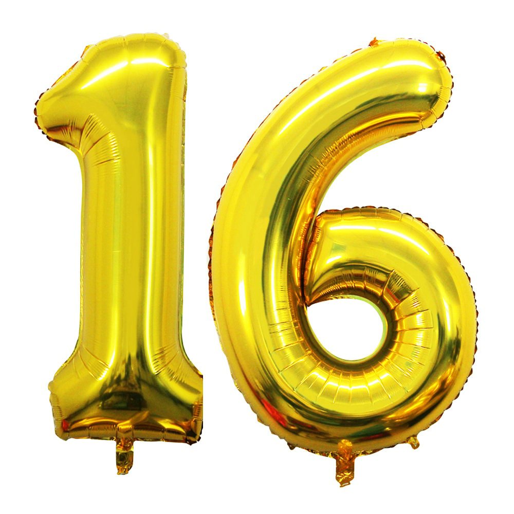 Goer Number 16 Balloons For 16Th Birthday Sweet 16 Party Decorations,42 Inch Jumbo Foil Helium 61 Balloons For 61St Birthday Party Decoration (Gold)