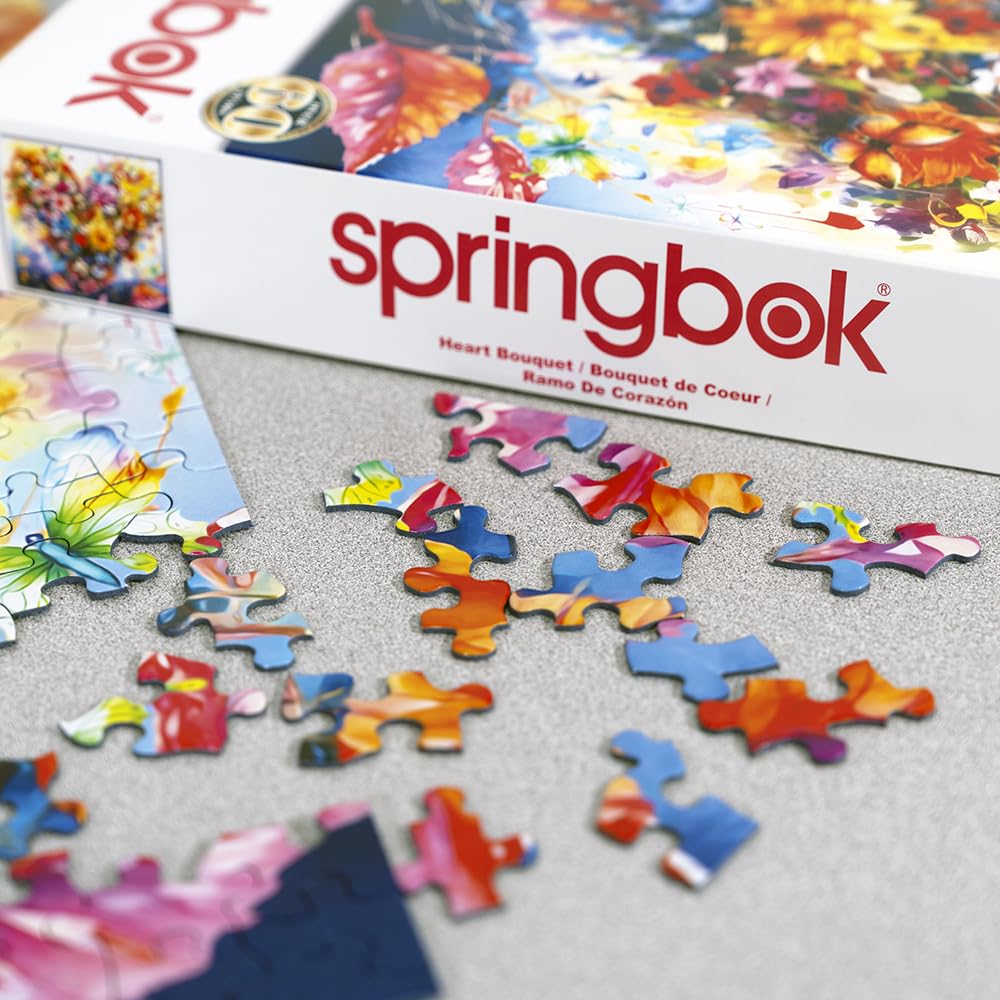 Springbok 500 Piece Jigsaw Puzzle - Floral Heart by Claudia McKinney, 20" x 20", Cardboard, Perfect for Mother's Day Gifting