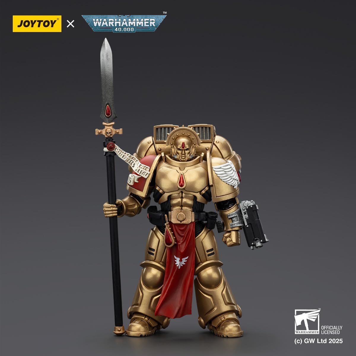 Beerise Joytoy 1/18 Action Figures - Warhammer 40,000 Blood Angels Sanguinary Guard 2 With Angelus Boltgun And Encarmine Spear -