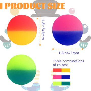 Irrmshr 18 Pcs Bouncy Balls For Kids,45 Mm Jumbo Super Bouncy Balls,Rubber High Bouncing Balls In Bright Assorted Multi Colors F