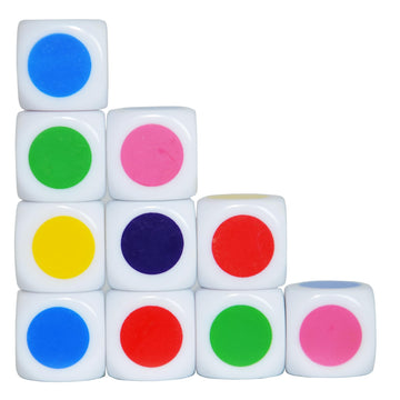 SmartDealsPro Set of 10 16MM Blank on Each Face D6 Six Sided Dice Teaching Plastic Cubes for Education Classroom Teaching Mathin