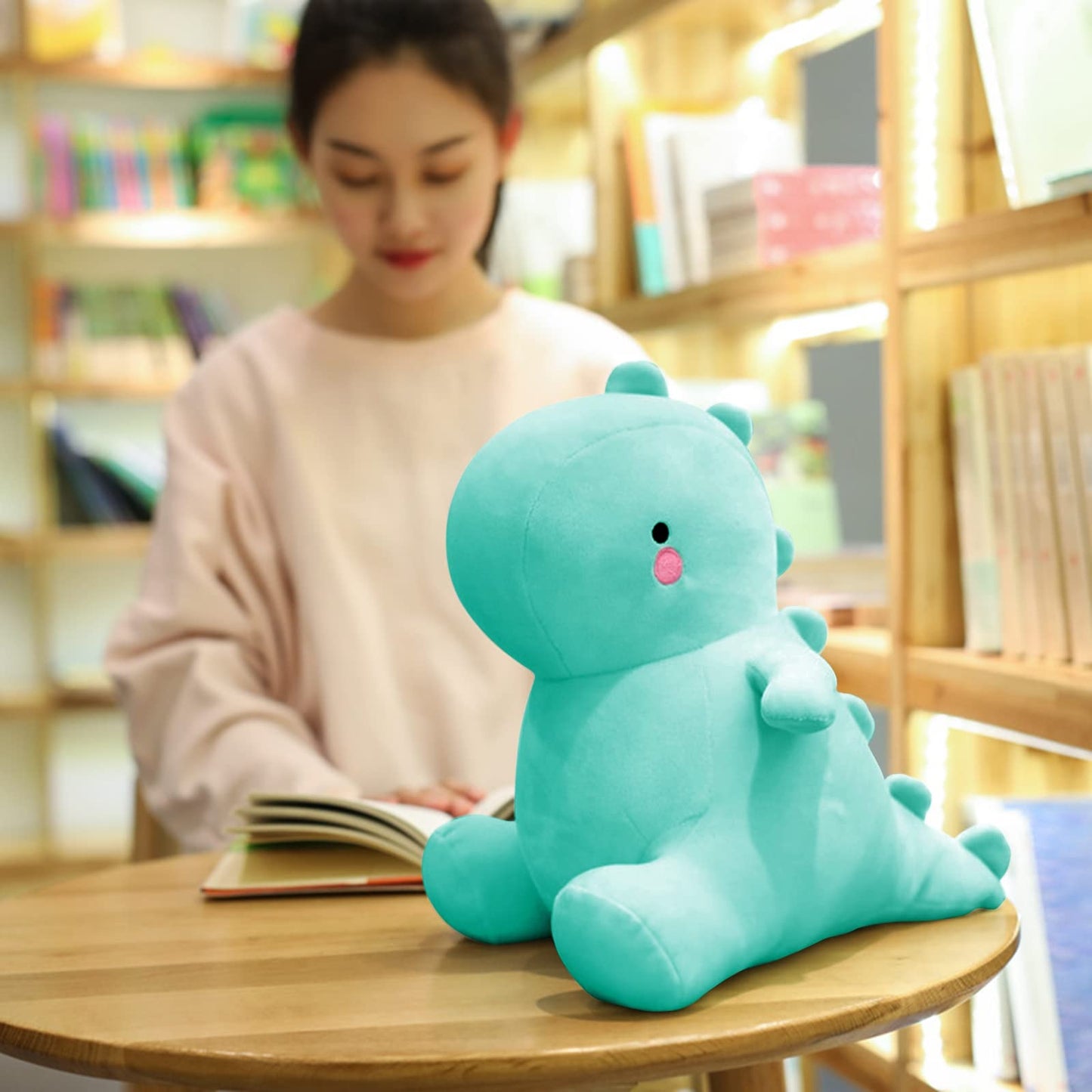 Vhyhcy Cute Dinosaur Plush Toys, Fat Dinosaur Stuffed Animals Toys Dolls, Soft Plush Stuffed Animal Dino Plushie, Birthday Gifts For Kids Girls Boys Light Blue 20 Inch