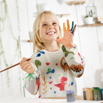 Cubaco 2 Pack Toddler Paint Smocks, Lovely Dinosaur Pattern Art Smocks Toddler Apron Kids Paint Smock Toddler Smocks For Paintin