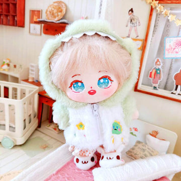 Niannyyhouse 20Cm Plush Doll Clothes Green Dinosaur Jacket Hoodie Shoes 8In Doll Accessories Dress Up (Green)