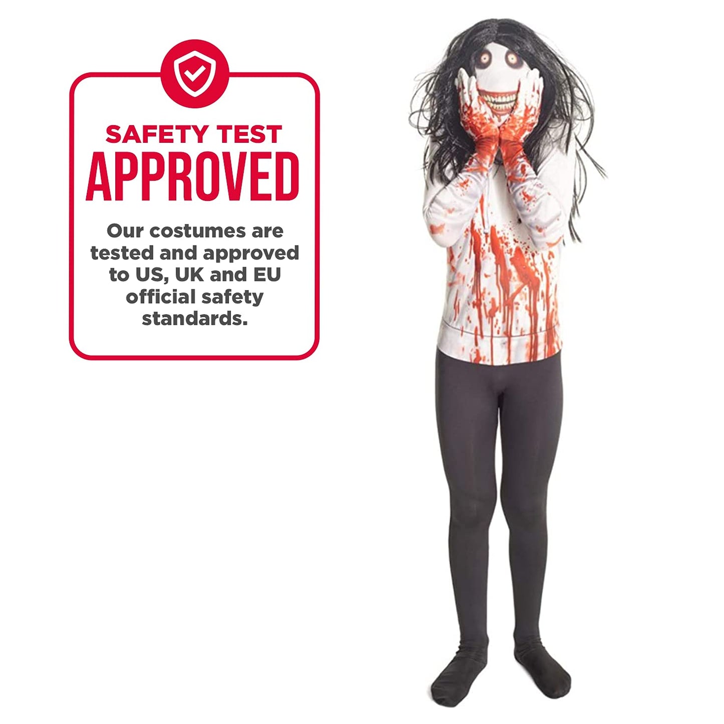 Morphsuits Jeff The Killer Kids Monster Urban Legend Costume - Small 3-35 / 6-8 years (91cm-104 cm)
