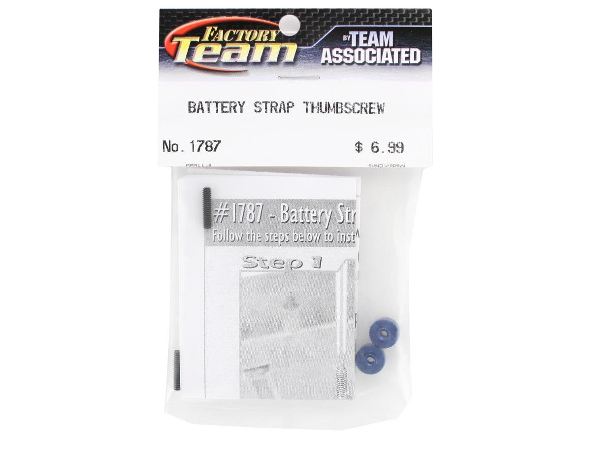 Team Associated 1787 Battery Strap Thumbscrews with Set Screws, Set of 2