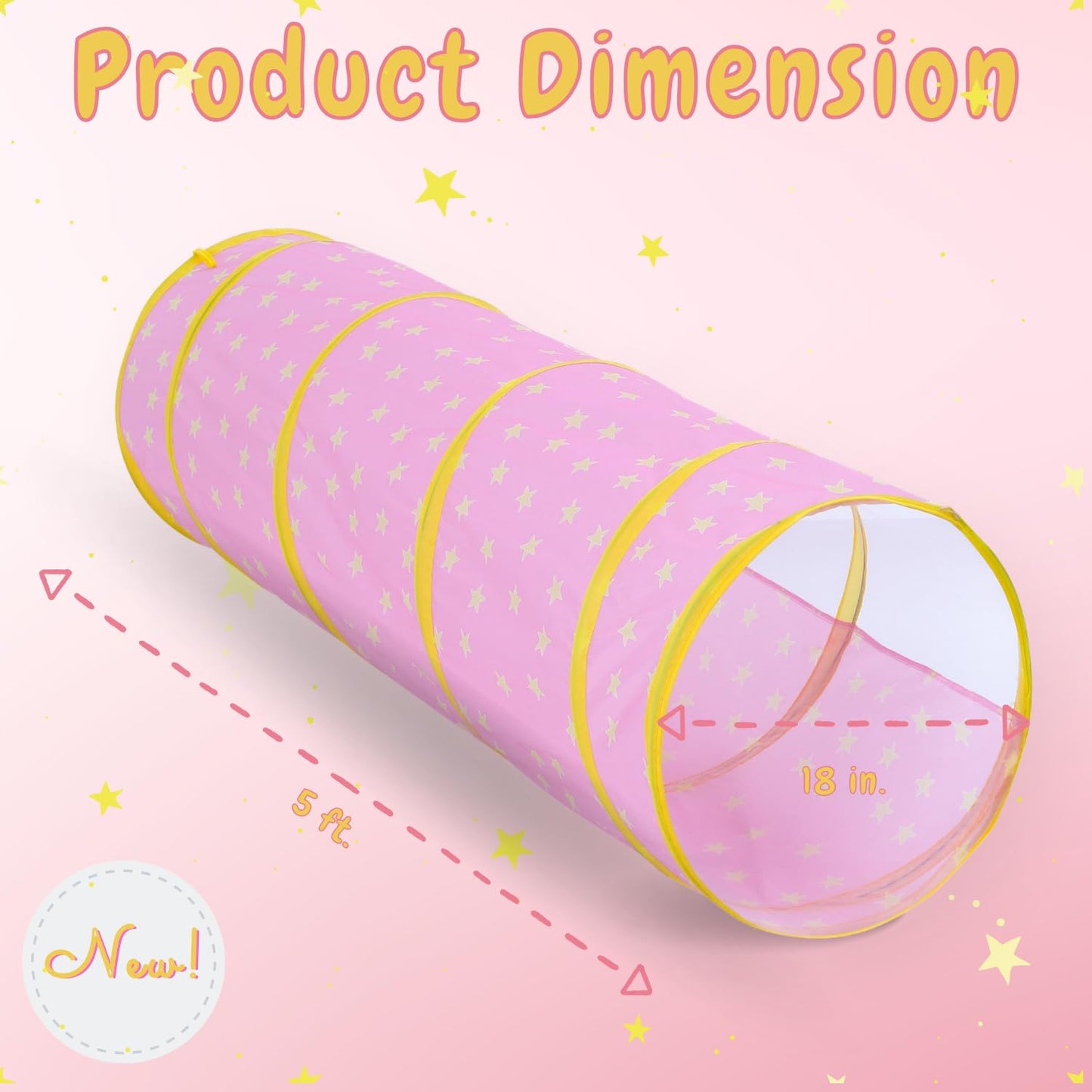 Kids Play Tunnel, Tunnel for Toddlers 1-3, Pop Up Crawl Tunnel Toy for Infant Baby Children Mesh See Through, Collapsible Tent G
