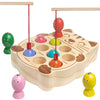 NAODONGL Wooden Magnetic Fishing Game for Toddlers - Montessori Educational Toy, Medium Size, Multi-Color, Fine Motor Skill Development for Ages 3-5