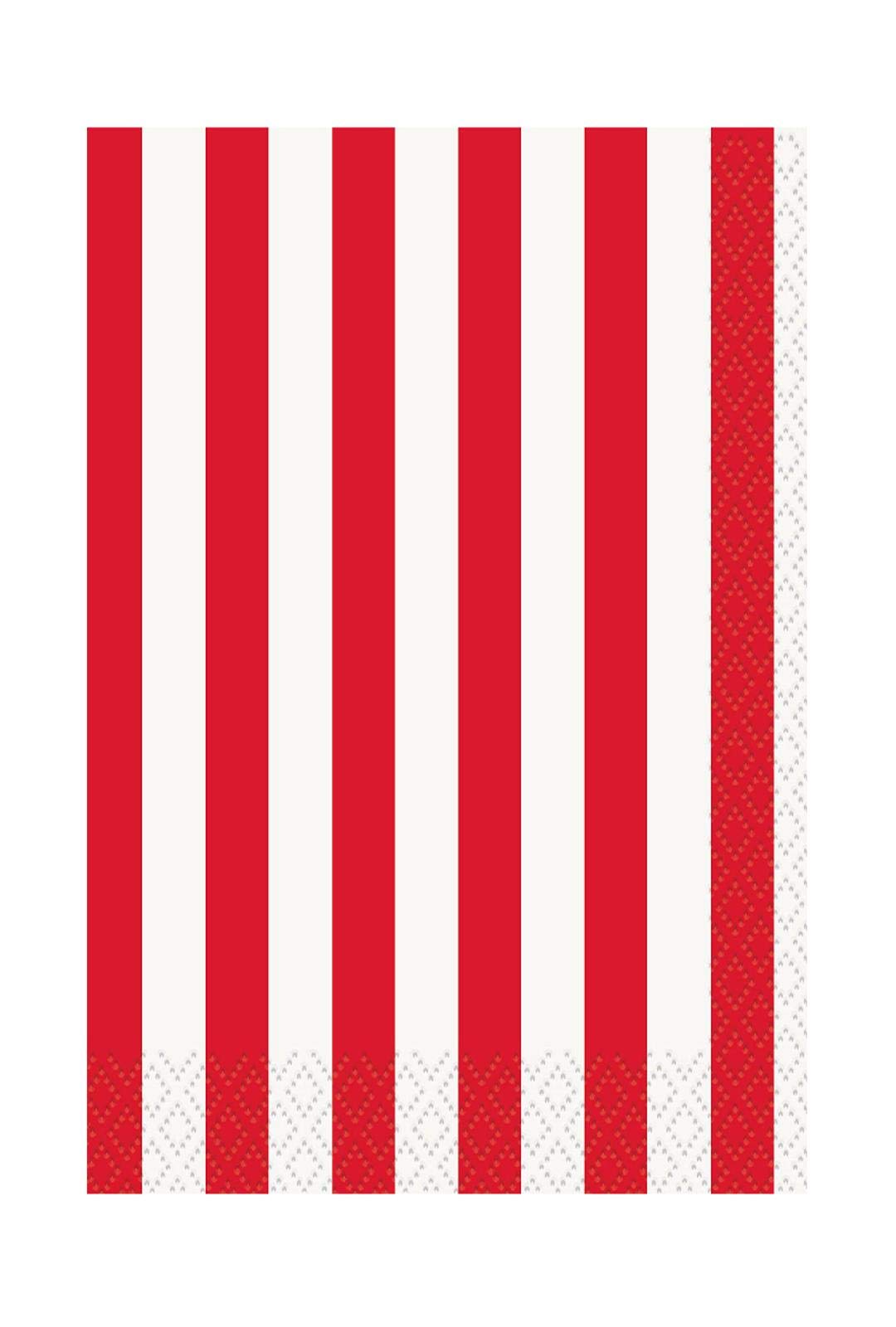 Red Striped Beverage Napkins, 16ct