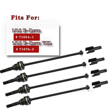 RCMYou Drive Shaft Axles Upgrades for 1/16 E-Revo/E-Revo VXL,Front Rear #45 Steel Driveshafts CVD Upgrades Parts Hop-up,Replace