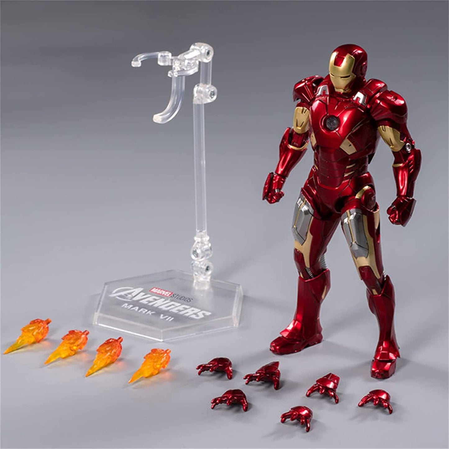 Uxouyic Ir?nman Movie Series - Collectible Ir?nman Action Figure Metal Painting 20 Joints Movable Model Toys (7 Inches) (Mark 7)