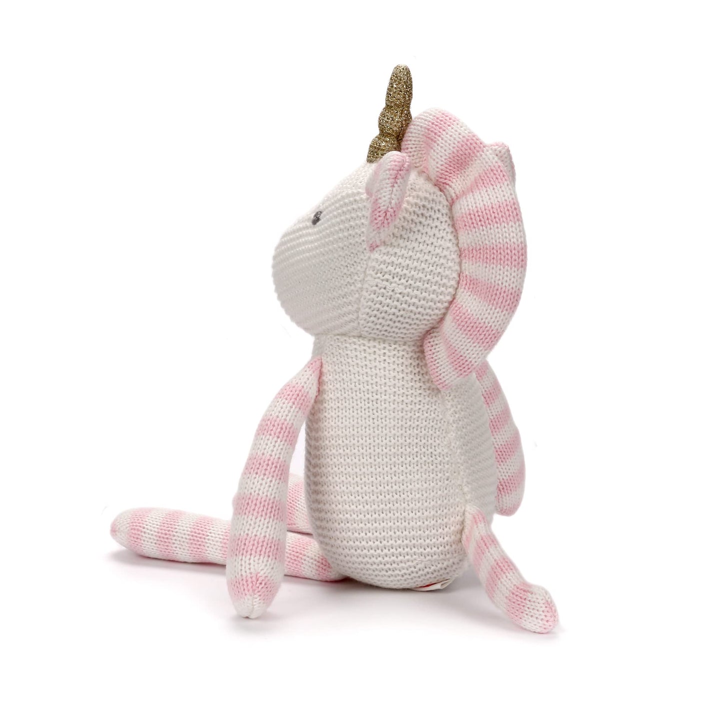 Fluffyfun Organic Baby Toys Pink Unicorn Stuffed Animal 7.1'