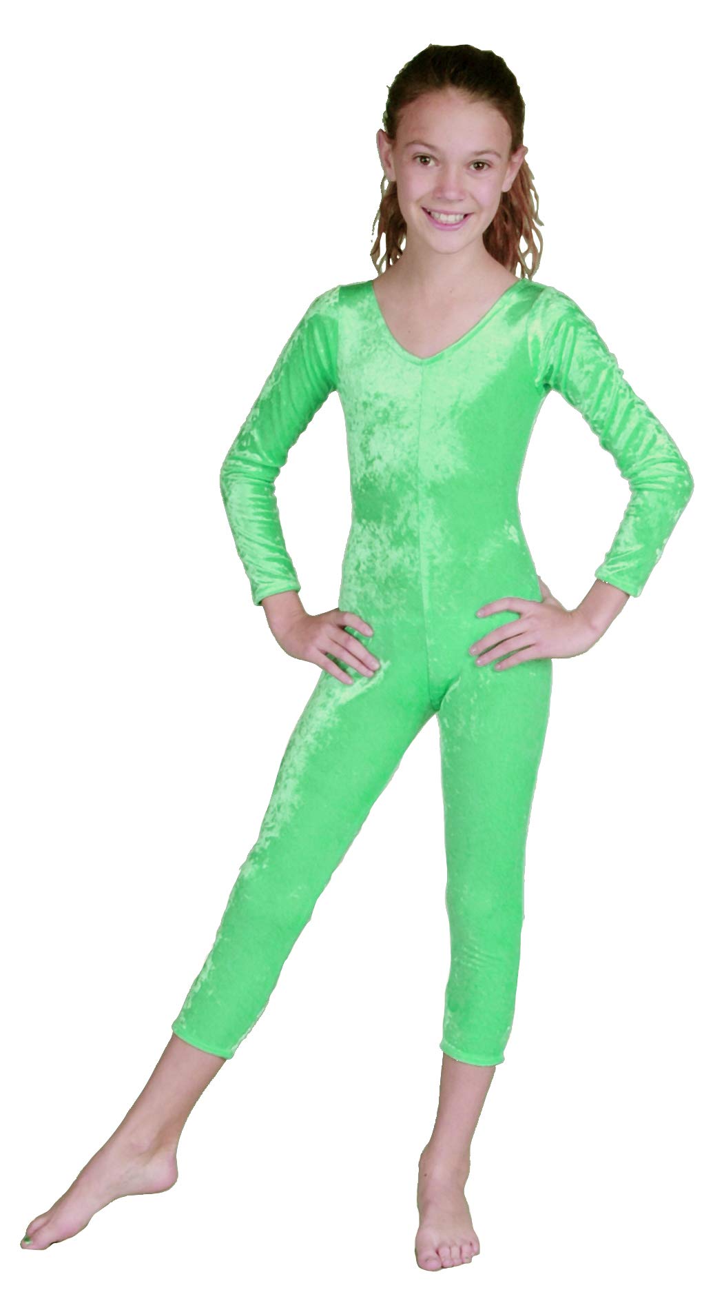 Girl'S Unitard Lime Velvet Lrg