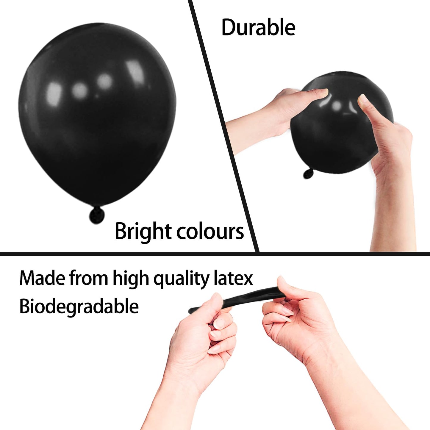 Kawkalsh 200Pcs 5 Inch Black Balloons, Small Mini Latex Balloons For Party Birthday Baby Shower Anniversary Festival Arch Garlan