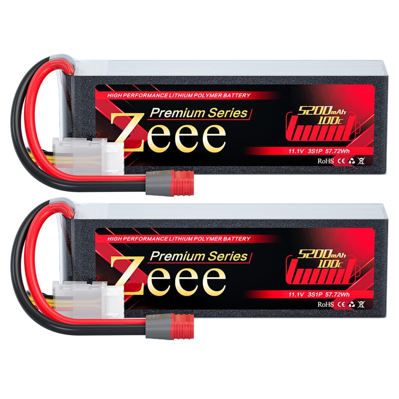 Zeee Premium Series 3S 5200mAh Lipo Battery 11.1V 100C Soft Case Battery with T Connector for RC Plane Quadcopter RC Airplane RC