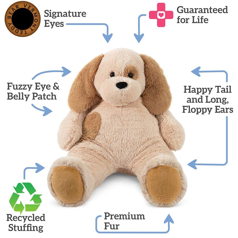 Vermont Teddy Bear Stuffed Dog - Large Stuffed Animals, 4 Foot, Cuddle, 48'', 4 Ft