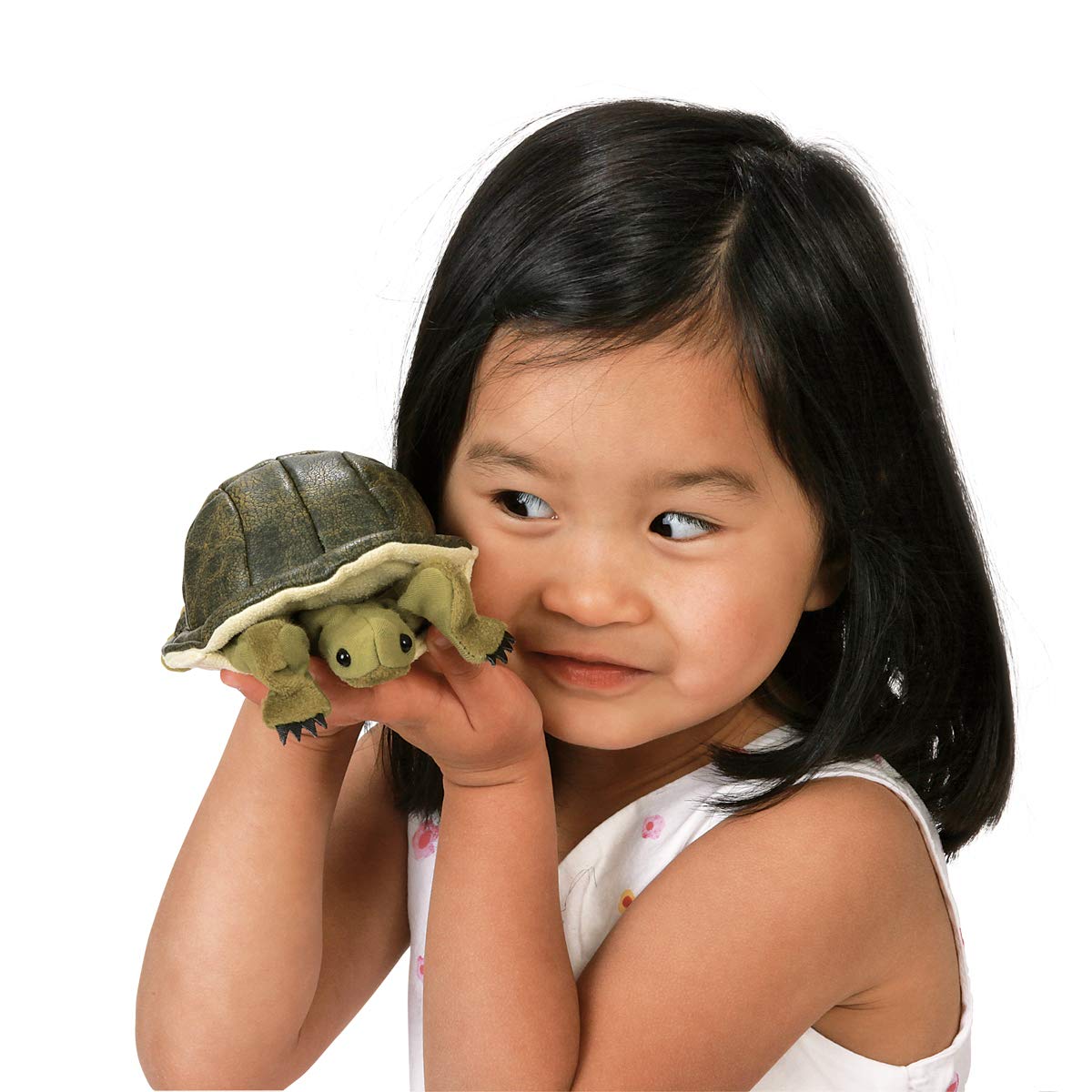 Folkmanis Mini Turtle Finger Puppet, Green, 1 Ea
