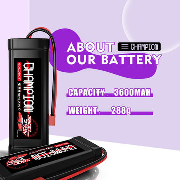GOLDBAT 3600mAh 7.2V NiMH Battery with Deans Connector for RC Cars & Trucks (2 Pack) - Compatible with LOSI, HPI, Kyos