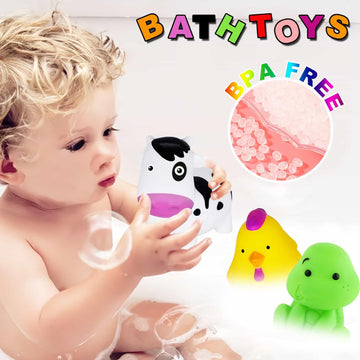 Bathtub Toys For Toddlers 1-3 - Mold Free No Hole Baby Kids Infant Bath Toys 6-12-18-24 Months Water Pool Toys Age 1 2 3 4 5 6 Shower Gifts For Boys Girls 1-6 Year Old Newborn Bathtime Essentials