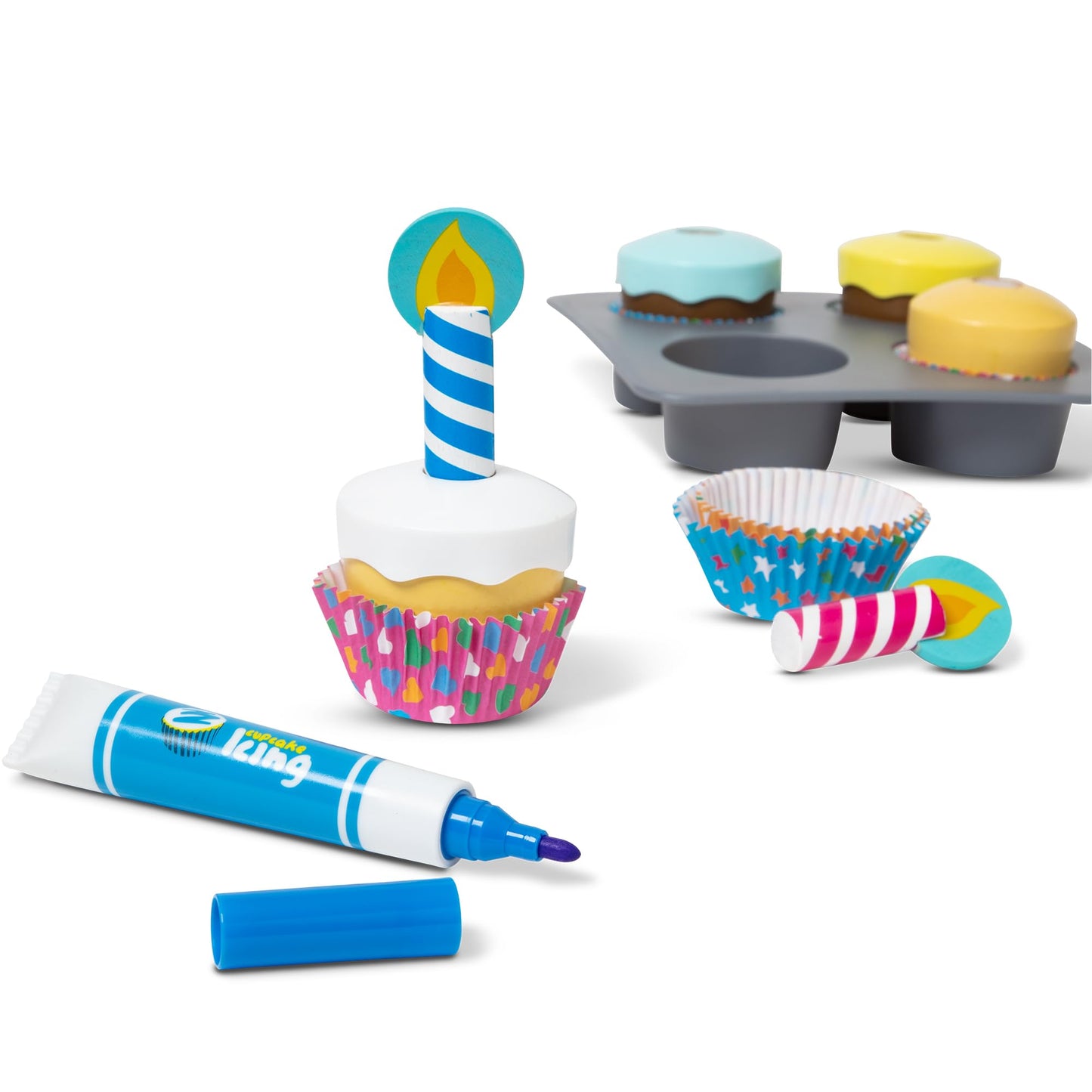 Melissa & Doug Bake & Decorate Cupcake Set Imaginative Play for Babies