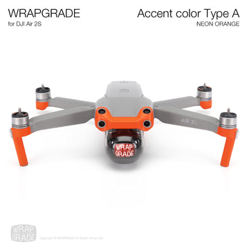 Wrapgrade Skin Compatible With Dji Air 2S | Accent Color A (Neon Orange)