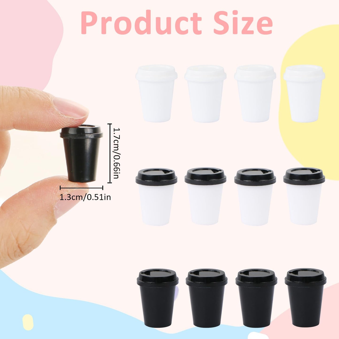 12 Set Dollhouse Miniatures Coffee Cups 1:12 Mini Takeaway Coffee Cup Miniature Dollhouse Accessories Mini Things For Mini Coffe